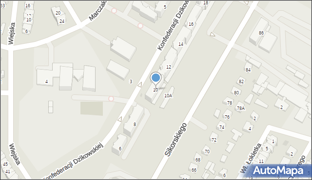 Tarnobrzeg, Konfederacji Dzikowskiej, 10, mapa Tarnobrzegu