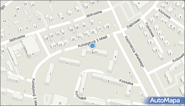 Tarnobrzeg, Konstytucji 3 Maja, 6, mapa Tarnobrzegu