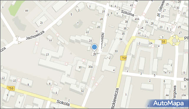 Tarnobrzeg, Kościuszki Tadeusza, gen., 26, mapa Tarnobrzegu
