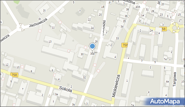 Tarnobrzeg, Kościuszki Tadeusza, gen., 30p, mapa Tarnobrzegu