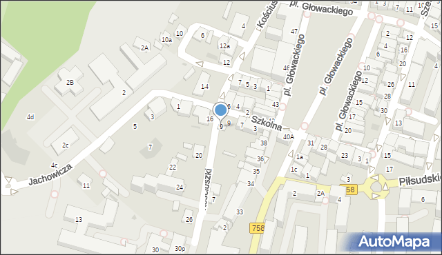 Tarnobrzeg, Kościuszki Tadeusza, gen., 9, mapa Tarnobrzegu