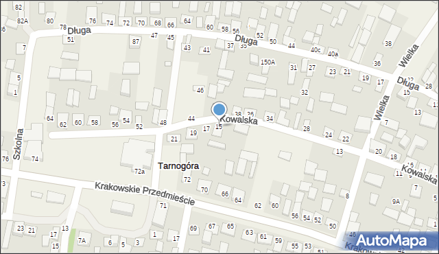 Tarnogóra, Kowalska, 15, mapa Tarnogóra