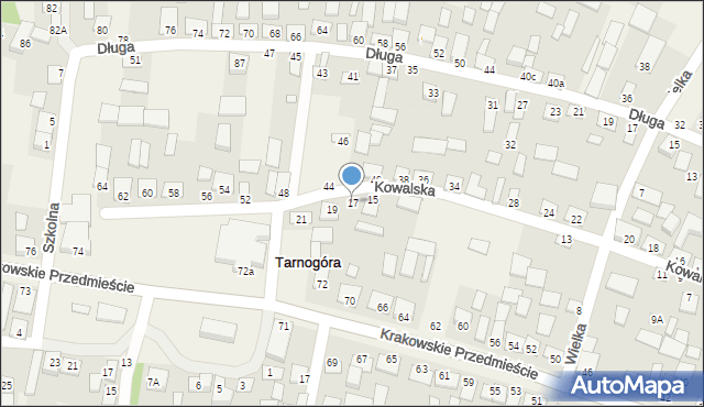 Tarnogóra, Kowalska, 17, mapa Tarnogóra