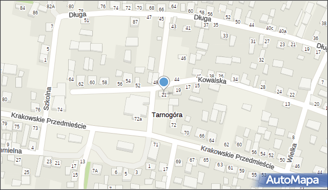 Tarnogóra, Kowalska, 21, mapa Tarnogóra