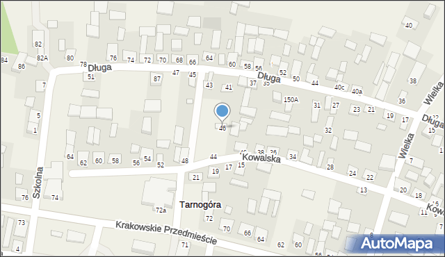 Tarnogóra, Kowalska, 46, mapa Tarnogóra