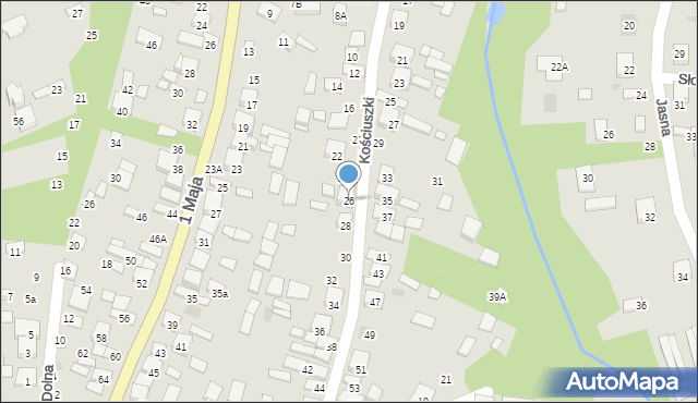 Tarnogród, Kościuszki Tadeusza, gen., 26, mapa Tarnogród