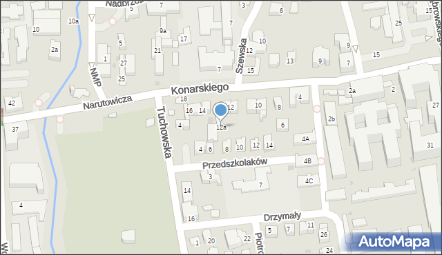 Tarnów, Konarskiego Stanisława, 12a, mapa Tarnów