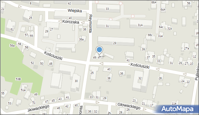 Tarnów, Kościuszki Tadeusza, gen., 47, mapa Tarnów
