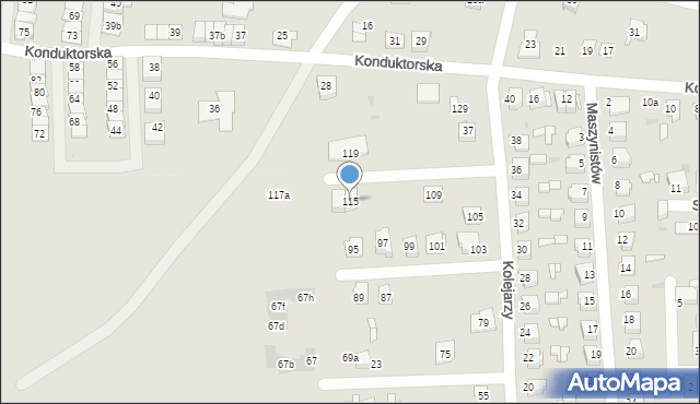 Tarnowskie Góry, Kolejarzy, 115, mapa Tarnowskie Góry