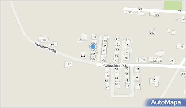 Tarnowskie Góry, Konduktorska, 105, mapa Tarnowskie Góry