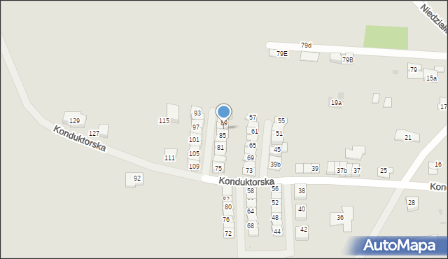 Tarnowskie Góry, Konduktorska, 87, mapa Tarnowskie Góry