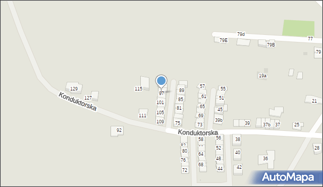 Tarnowskie Góry, Konduktorska, 97, mapa Tarnowskie Góry