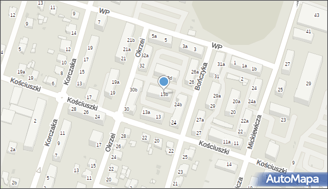 Tarnowskie Góry, Kościuszki Tadeusza, gen., 13b, mapa Tarnowskie Góry