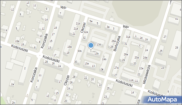 Tarnowskie Góry, Kościuszki Tadeusza, gen., 13c, mapa Tarnowskie Góry