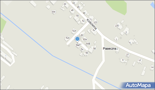 Tarnowskie Góry, Kościelna, 54a, mapa Tarnowskie Góry