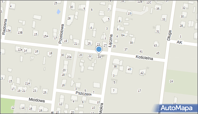 Tłuszcz, Kościelna, 24, mapa Tłuszcz