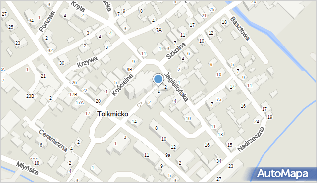 Tolkmicko, Kościelna, 4, mapa Tolkmicko