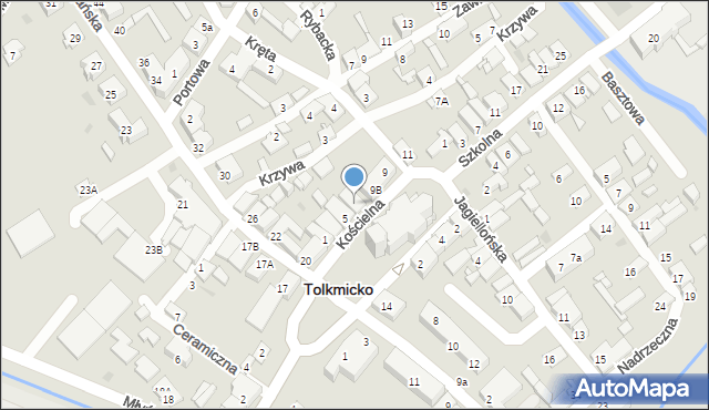 Tolkmicko, Kościelna, 7, mapa Tolkmicko