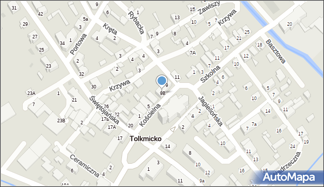Tolkmicko, Kościelna, 9B, mapa Tolkmicko