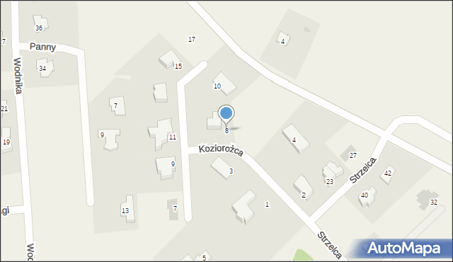 Tomaszkowo, Koziorożca, 8, mapa Tomaszkowo