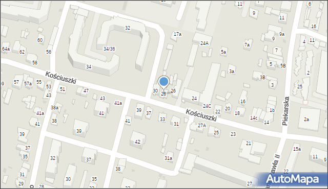Tomaszów Lubelski, Kościuszki Tadeusza, gen., 28, mapa Tomaszów Lubelski