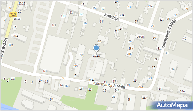 Tomaszów Mazowiecki, Konstytucji 3 Maja, 9/11a, mapa Tomaszów Mazowiecki