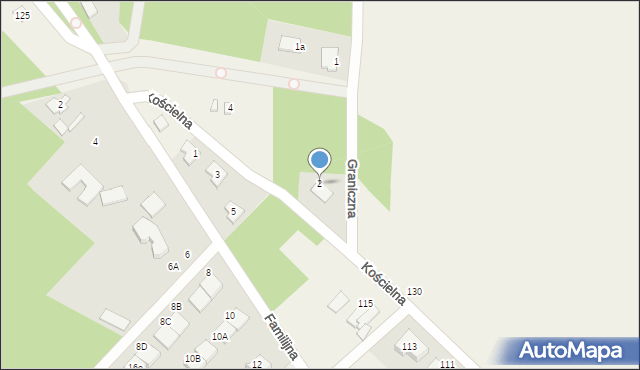 Topolina, Kościelna, 2, mapa Topolina