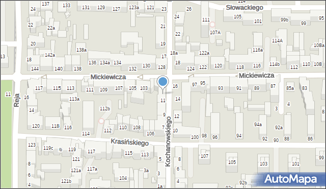 Toruń, Kochanowskiego Jana, 13, mapa Torunia