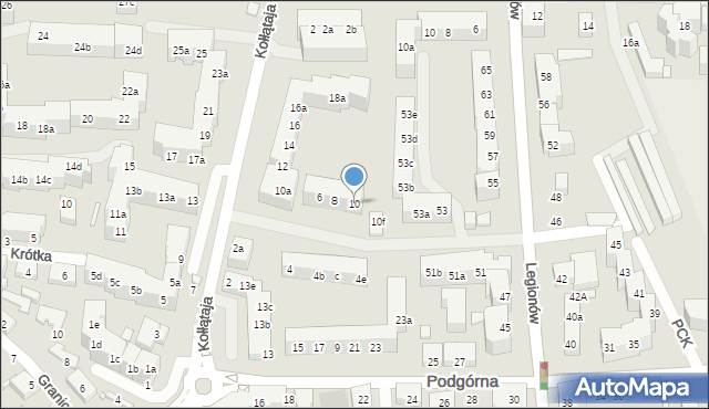 Toruń, Kołłątaja Hugo, 10, mapa Torunia