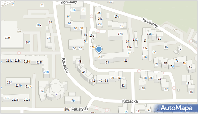 Toruń, Koniuchy, 23a, mapa Torunia