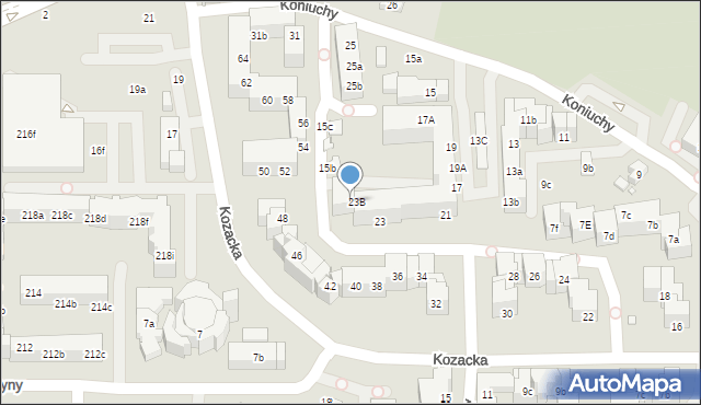 Toruń, Koniuchy, 23a, mapa Torunia