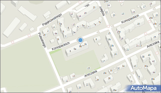 Toruń, Konopackich, 6b, mapa Torunia