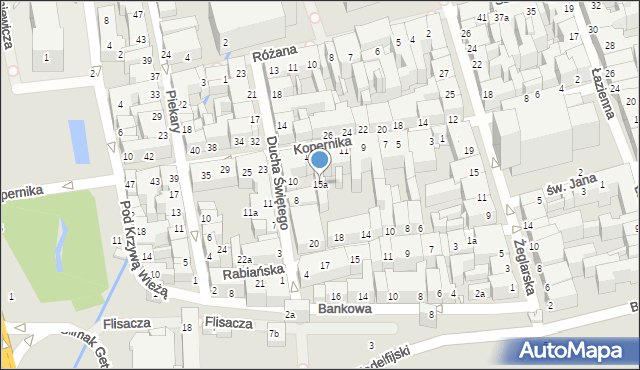 Toruń, Kopernika Mikołaja, 15a, mapa Torunia