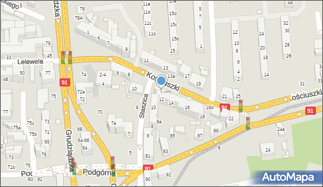 Toruń, Kościuszki Tadeusza, gen., 12-12D, mapa Torunia