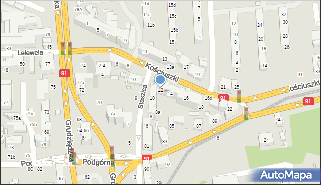 Toruń, Kościuszki Tadeusza, gen., 12d, mapa Torunia