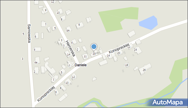 Toszek, Konopnickiej Marii, 13, mapa Toszek
