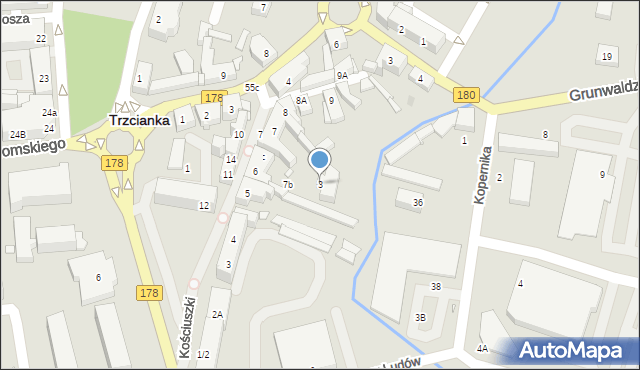 Trzcianka, Kopernika Mikołaja, 3, mapa Trzcianka