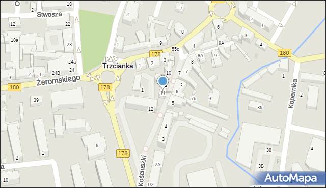 Trzcianka, Kościuszki Tadeusza, gen., 11, mapa Trzcianka