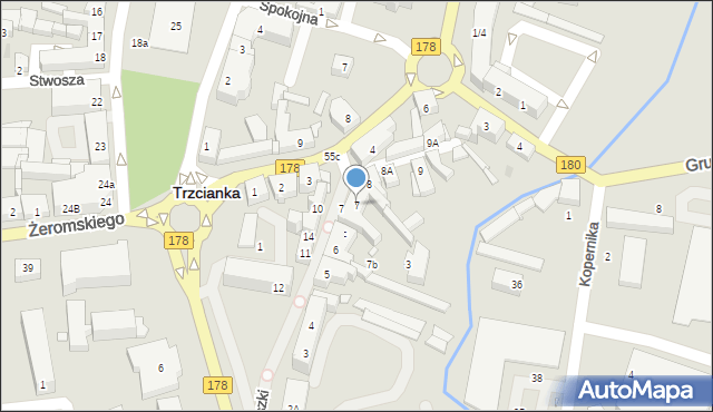 Trzcianka, Kościuszki Tadeusza, gen., 7, mapa Trzcianka