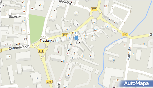 Trzcianka, Kościuszki Tadeusza, gen., 7a, mapa Trzcianka