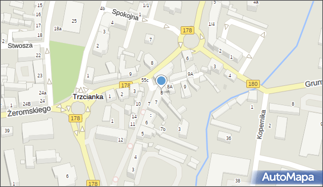 Trzcianka, Kościuszki Tadeusza, gen., 8, mapa Trzcianka