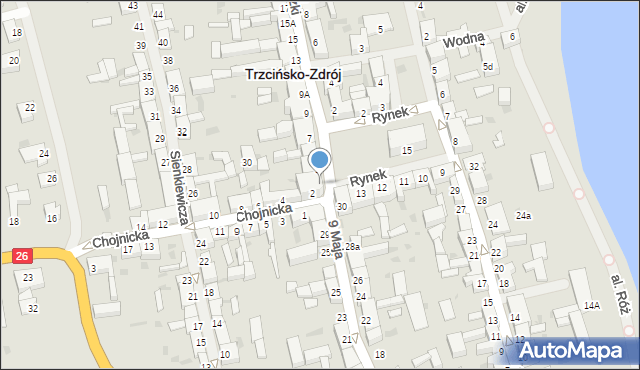 Trzcińsko-Zdrój, Kościuszki Tadeusza, gen., 1, mapa Trzcińsko-Zdrój