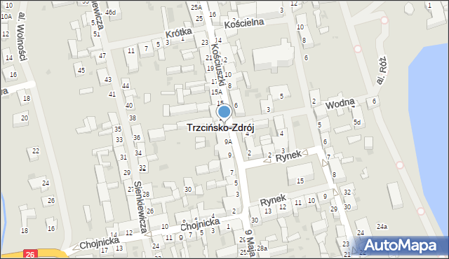 Trzcińsko-Zdrój, Kościuszki Tadeusza, gen., 11, mapa Trzcińsko-Zdrój