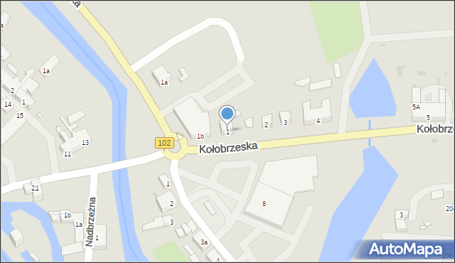 Trzebiatów, Kołobrzeska, 1, mapa Trzebiatów