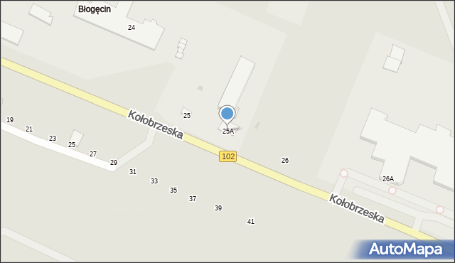 Trzebiatów, Kołobrzeska, 25A, mapa Trzebiatów