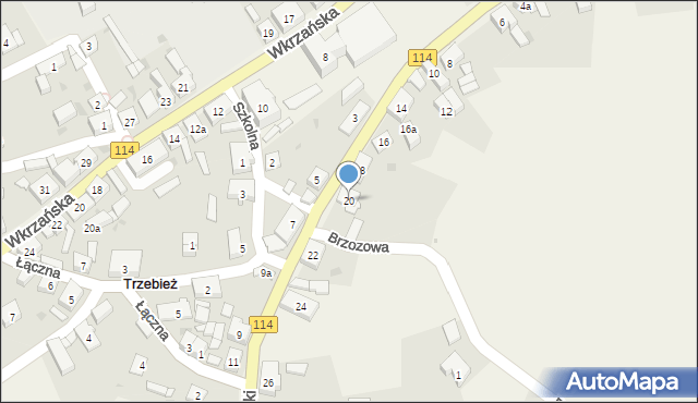 Trzebież, Kościuszki Tadeusza, gen., 20, mapa Trzebież