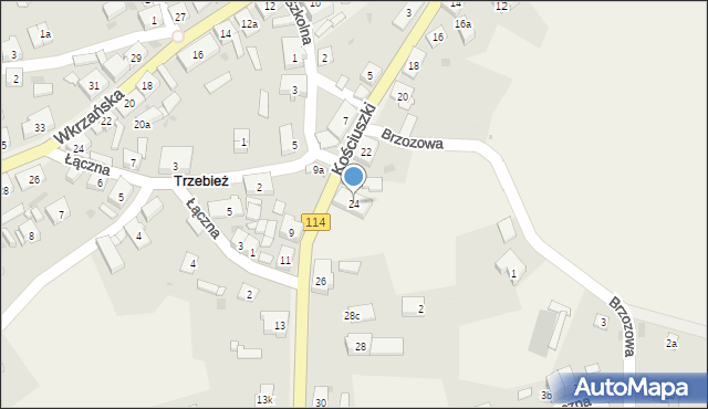 Trzebież, Kościuszki Tadeusza, gen., 24, mapa Trzebież