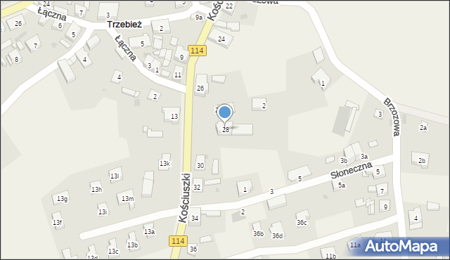 Trzebież, Kościuszki Tadeusza, gen., 28, mapa Trzebież