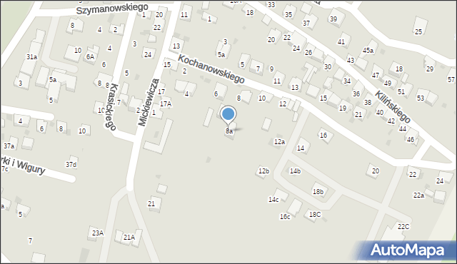 Trzebinia, Kochanowskiego Jana, 8a, mapa Trzebinia