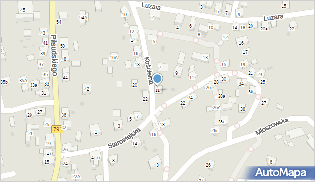 Trzebinia, Kościelna, 11, mapa Trzebinia